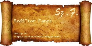 Szútor Fanni névjegykártya