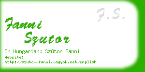 fanni szutor business card